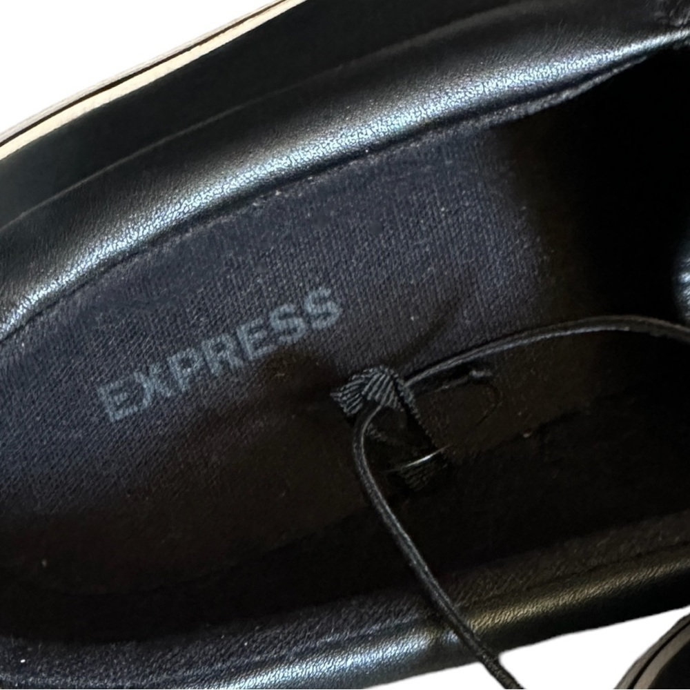 Express Black Faux Leather Classic Minimalist Slip On Sneakers Size 10 NWOT - Picture 5 of 7